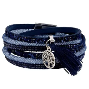 12Styles Multilayer Leather Tassel Bracelet Bohemian Feather Tree Charms Magnetic Velvet Bracelet Boho Women Men Jewelry