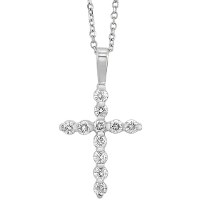 14KTW Diamond Cross Fashion Pendant 1/2Ct