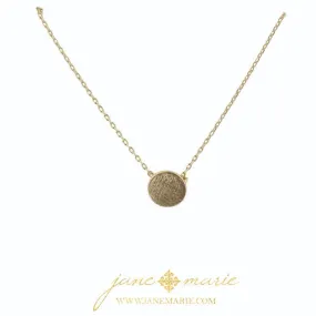 16" Gold Disk, Gold Chain Necklace, 3" Ext.