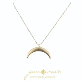 16" Gold Horn, Gold Chain Necklace, 3" Ext.