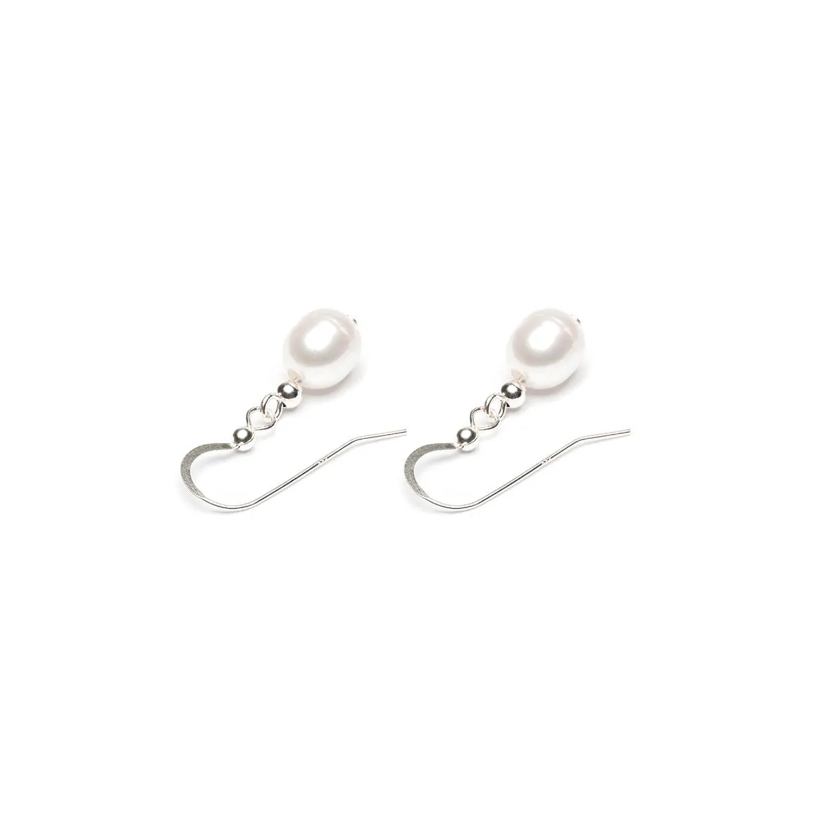 925 Sterling Silver French Hook Earrings With Freshwater Pearls