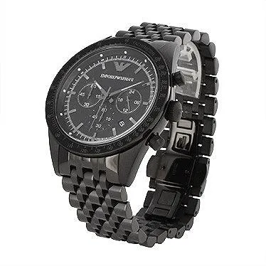 AR5989 Stainless Steel New Black Chronograph 46mm