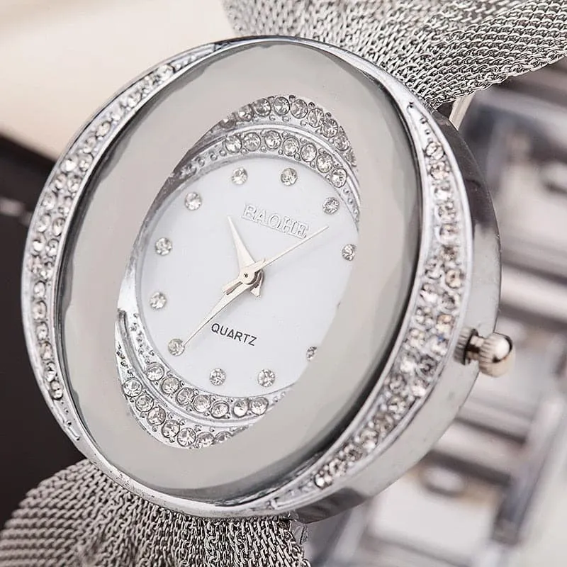 BAOHE Women's Fine Fashion Premium Quality Luxury Style Silver Tone Bracelet Watch