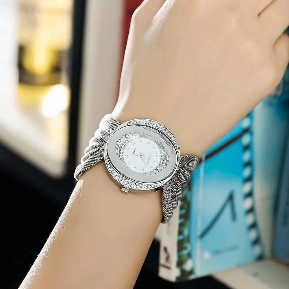 BAOHE Women's Fine Fashion Premium Quality Luxury Style Silver Tone Bracelet Watch