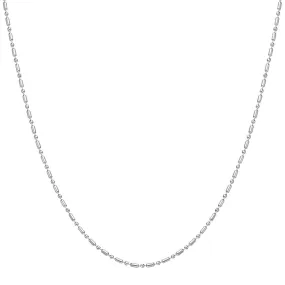 Bead and Bar Chain Necklace Silver