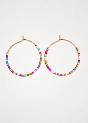 Beaded Summer Hoop in Multi