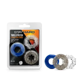 Blush Stay Hard Triple Stretch Cock Rings