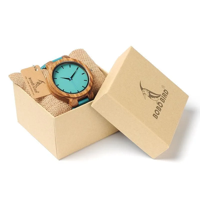 BOBO BIRD Men's & Women's Luxury Style Fashion Genuine Leather Strap Wooden Watch