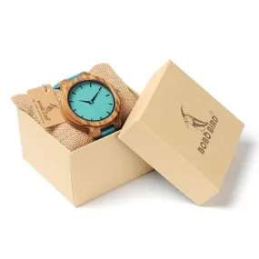BOBO BIRD Men's & Women's Luxury Style Fashion Genuine Leather Strap Wooden Watch