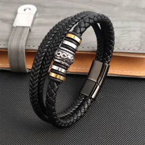 Boho Multi Layer Braided Rope Leather Bracelet