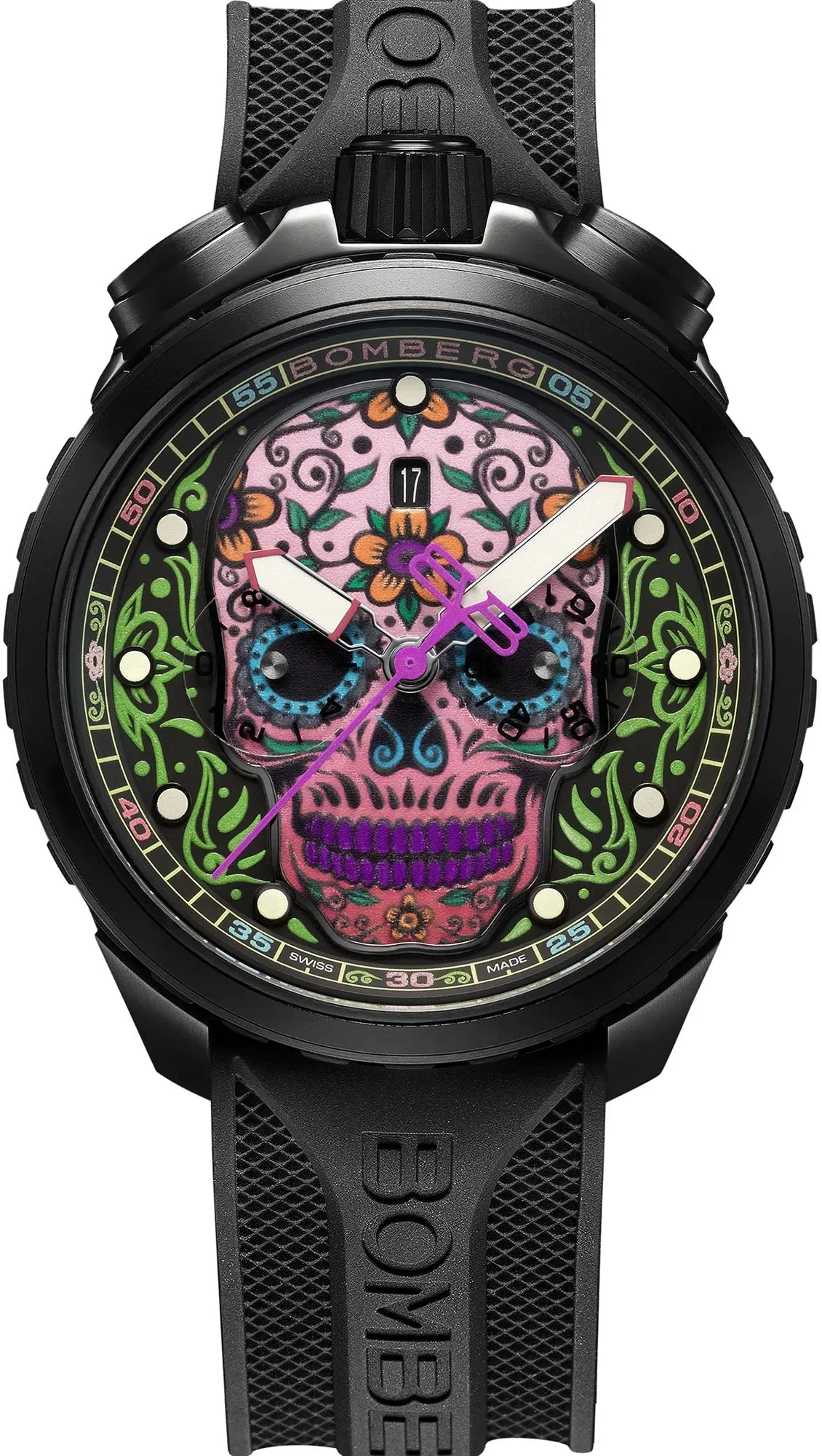 BOM Watch Bolt-68 Heritage Sugar Skull Purple Limited Edition