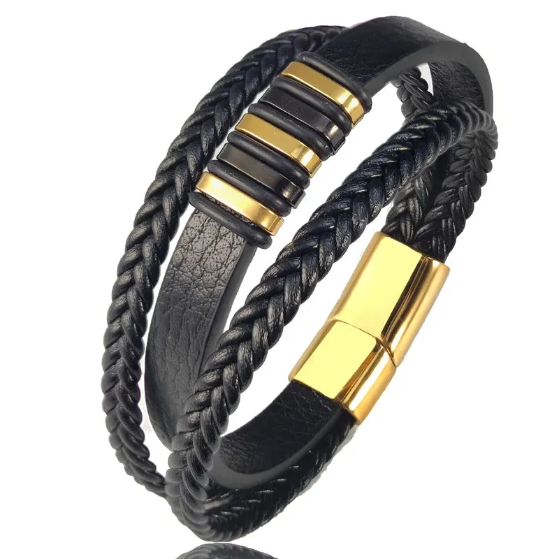 Charm Design Classic Men's Leather Bracelet Colors