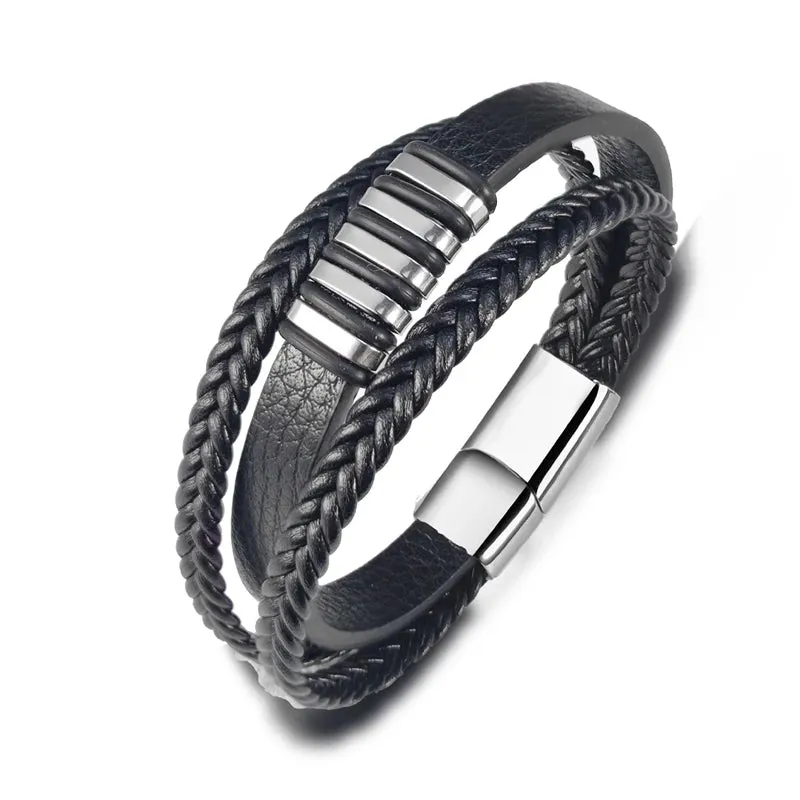 Charm Design Classic Men's Leather Bracelet Colors