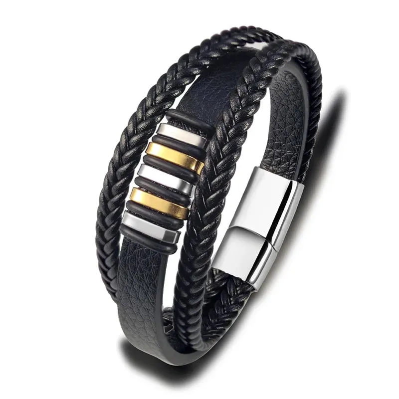 Charm Design Classic Men's Leather Bracelet Colors