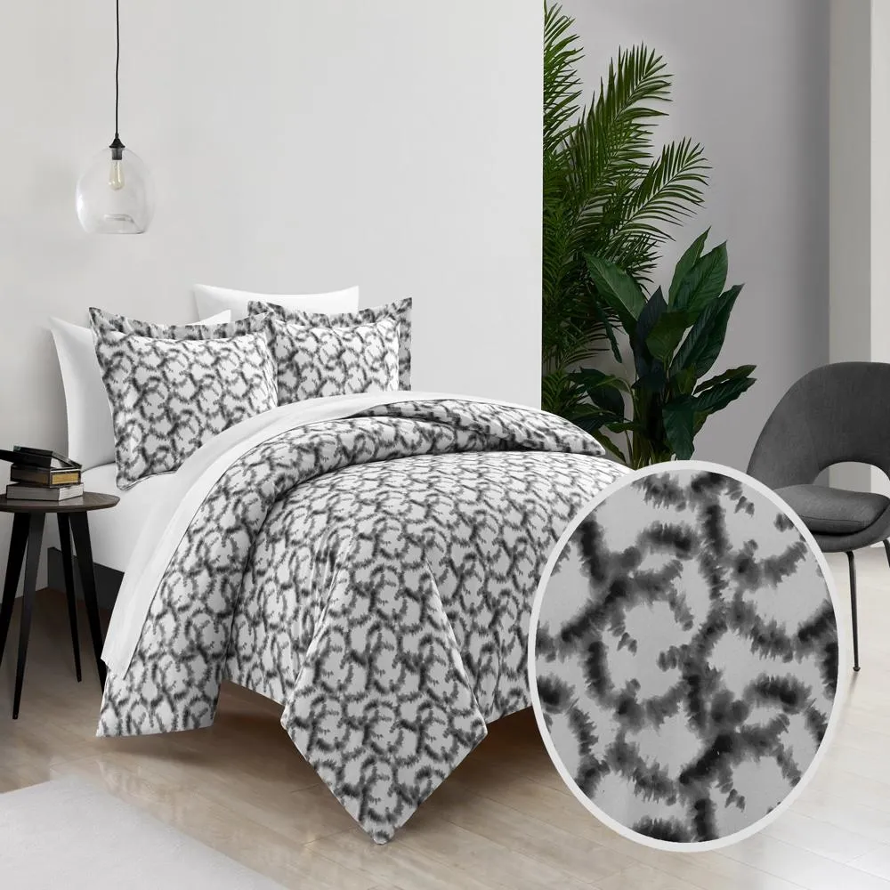 Chic Home Chrisley Duvet Cover Set Contemporary Watercolor Overlapping Rings Pattern Print Design Bedding - Pillow Sham Included - 2 Piece - Twin 68x90", Grey