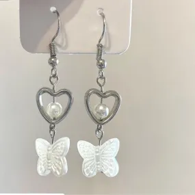 Chicmy-Harajuku Hollow Out Heart Butterfly Drop Earrings For Women