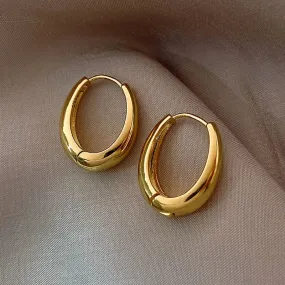 Classic Gold Silver Color Plated Metal Hoop Earrings For Women Fashion Jewelry Daily Wear Earrings
