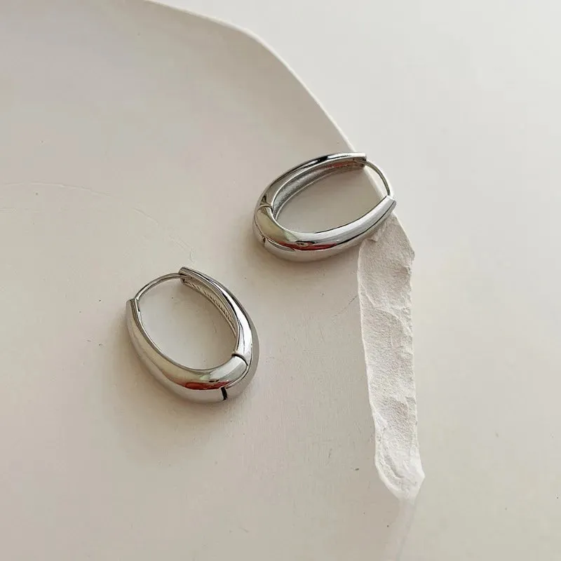 Classic Gold Silver Color Plated Metal Hoop Earrings For Women Fashion Jewelry Daily Wear Earrings