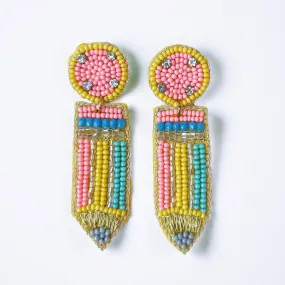 Colorful Pencil Beaded Earrings