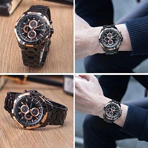 Curren Analogue Black Dial Men's Watch- CUR012