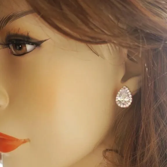 CZ Stud Earrings 16mm Roxi
