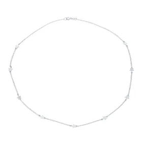 Dainty Celestial Multi Star Strand Necklace in Sterling Silver USA Patriotic Design