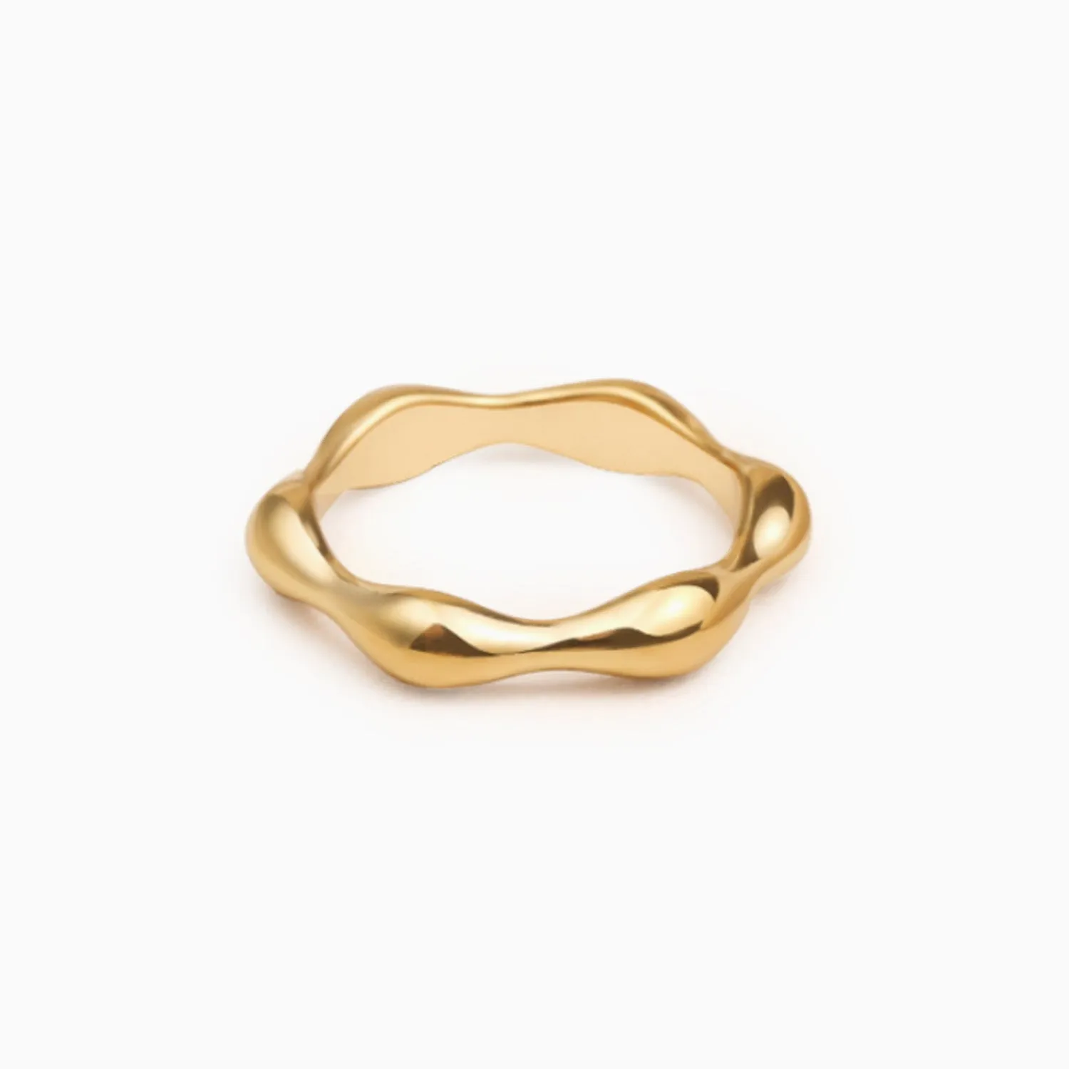 Dainty Wave Flower Ring Stackable