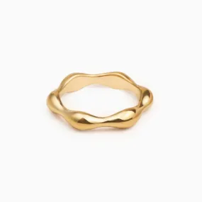 Dainty Wave Flower Ring Stackable