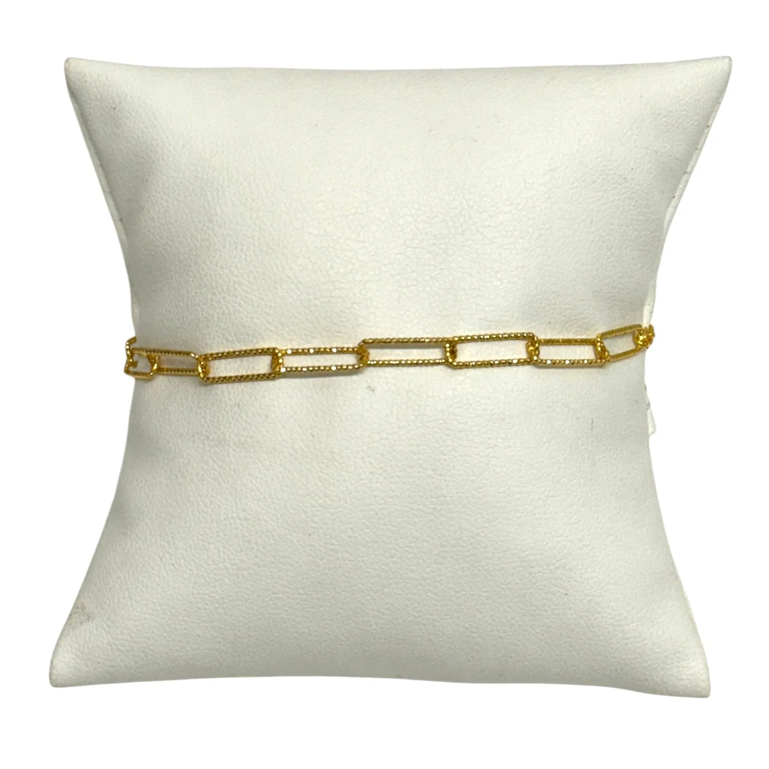 Delle Textured Paperclip Bracelet