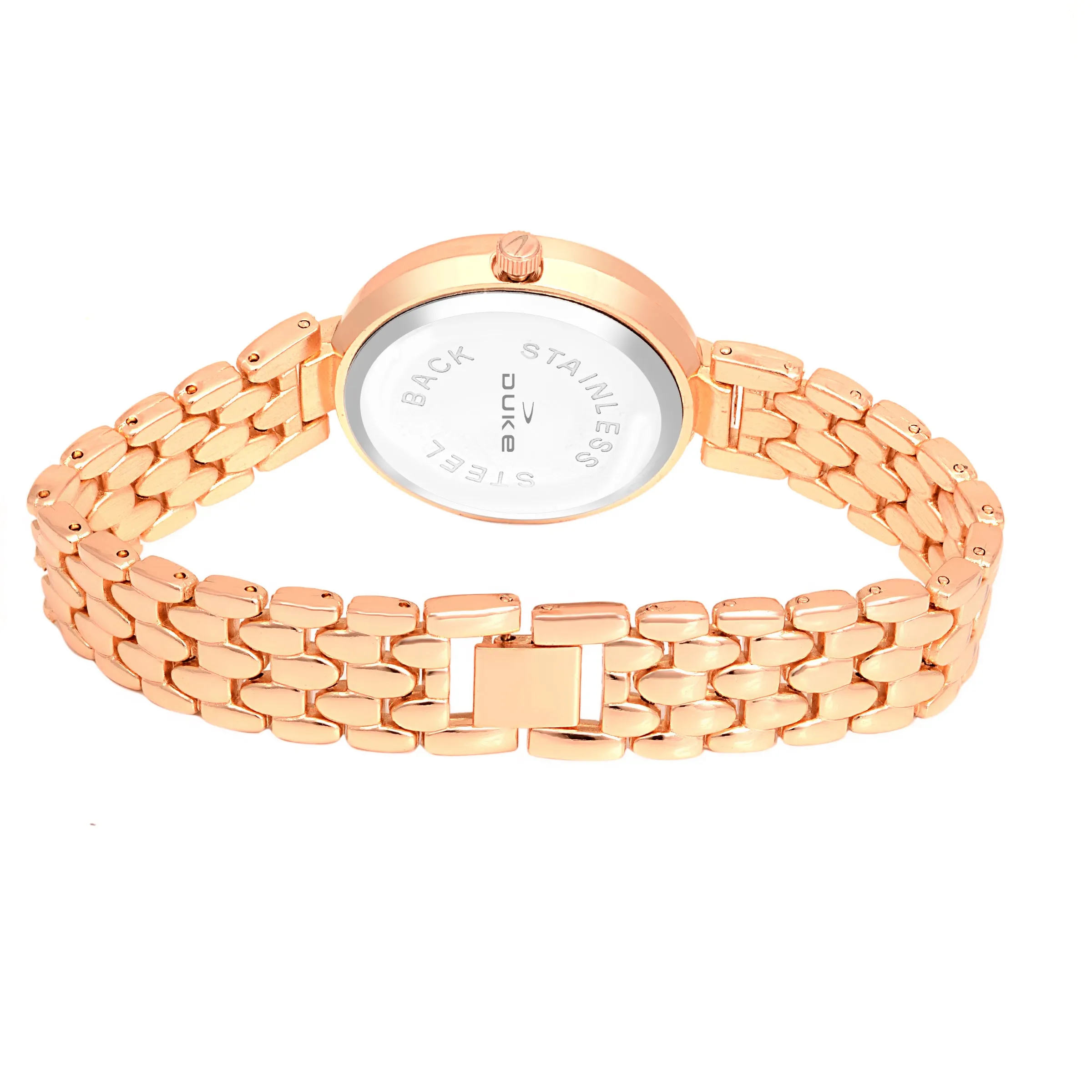 Duke Analog Women Watch Rosegold Dial Rose Gold Colored Strap (DK7009RW02C)