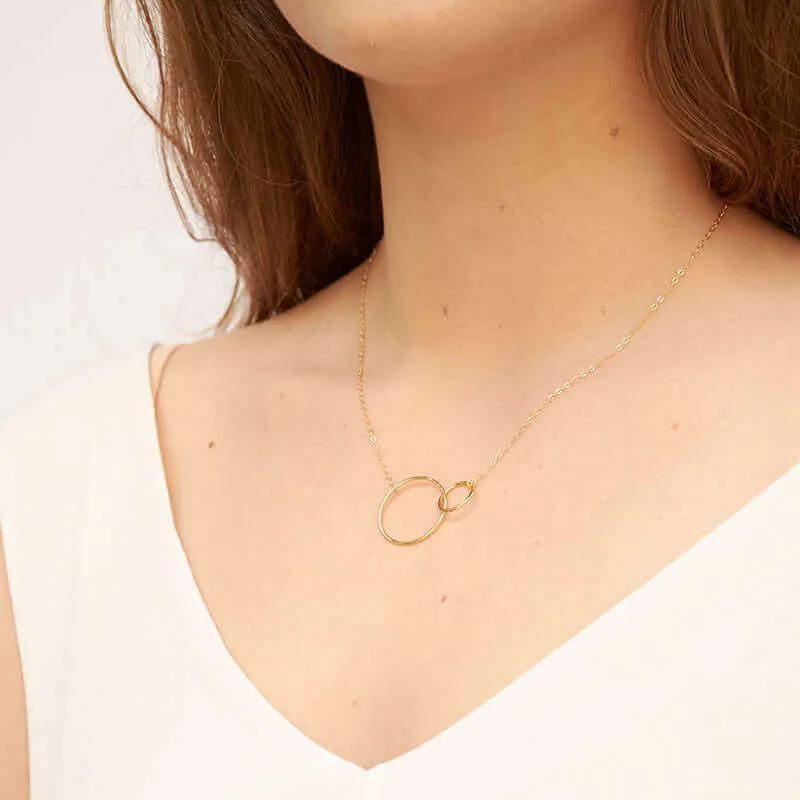 DUO CIRCLE PENDANT NECKLACE