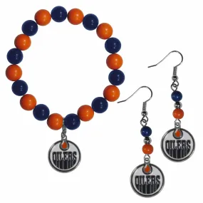 Edmonton Oilers® Fan Bead Earrings and Bracelet Set