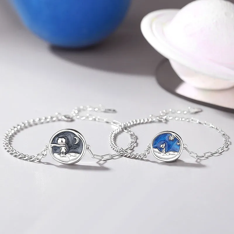 Engravable Sun and Moon Bracelets for Couples