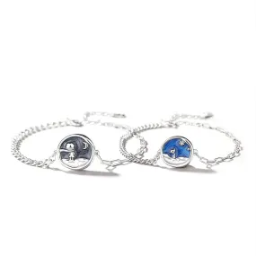 Engravable Sun and Moon Bracelets for Couples