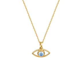 Eye Necklace Gold Aqua