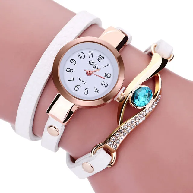 Fashion Bracelet Womens Watch Retro Leather Wrap Around Wrist Watches Ladies Diamond Clock Casual Watch Relogio Feminino #Ju