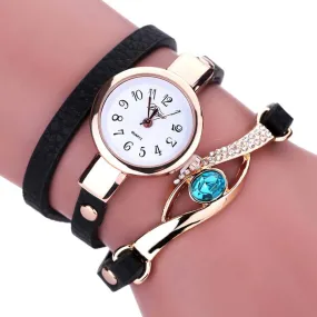 Fashion Bracelet Womens Watch Retro Leather Wrap Around Wrist Watches Ladies Diamond Clock Casual Watch Relogio Feminino #Ju
