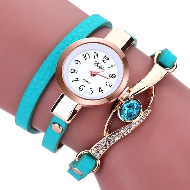 Fashion Bracelet Womens Watch Retro Leather Wrap Around Wrist Watches Ladies Diamond Clock Casual Watch Relogio Feminino #Ju