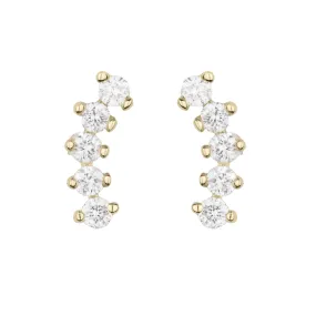Five Diamond Curve Stud Earring