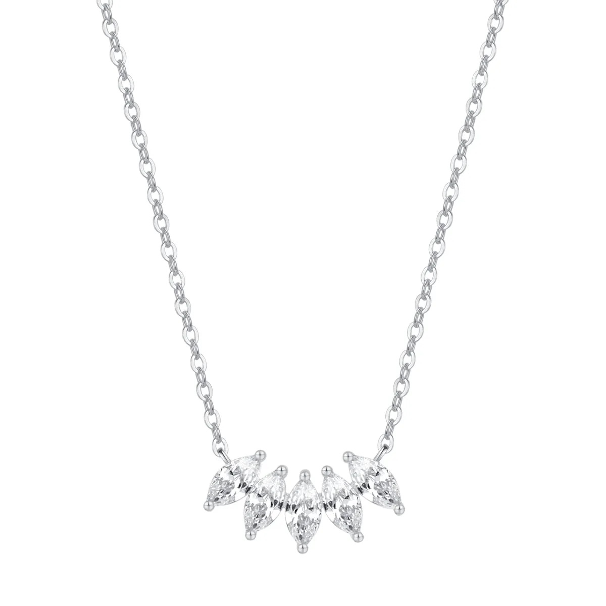 Gemstone Blossom Necklace Sterling Silver