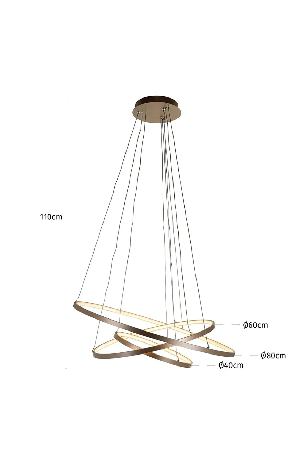 Gold Aluminum Modern Hanging Lamp | OROA Amira