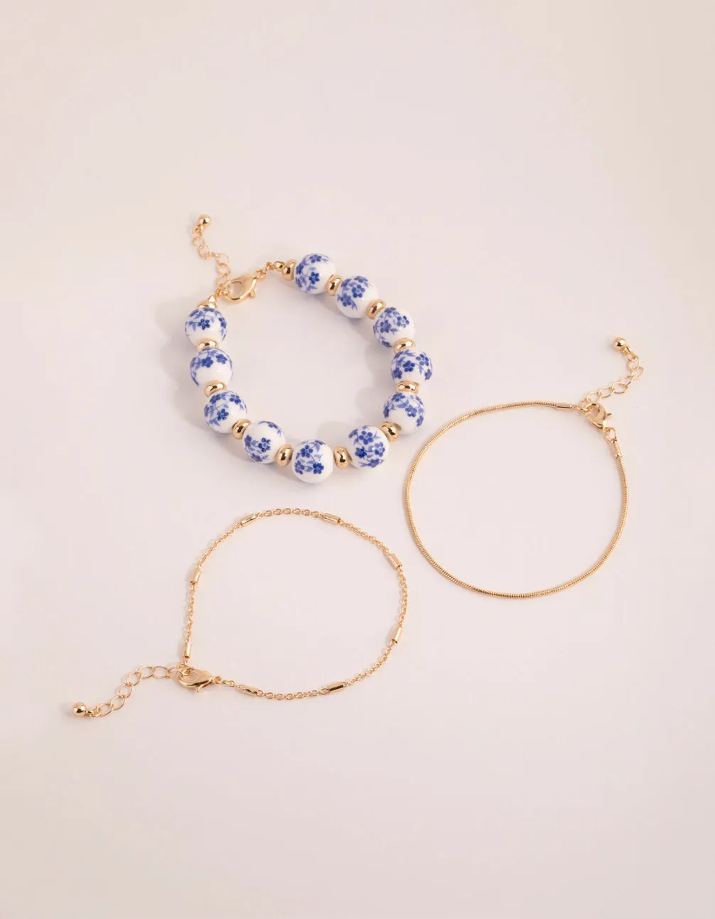 Gold Ceramic Bead Bracelet Pack