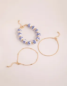 Gold Ceramic Bead Bracelet Pack