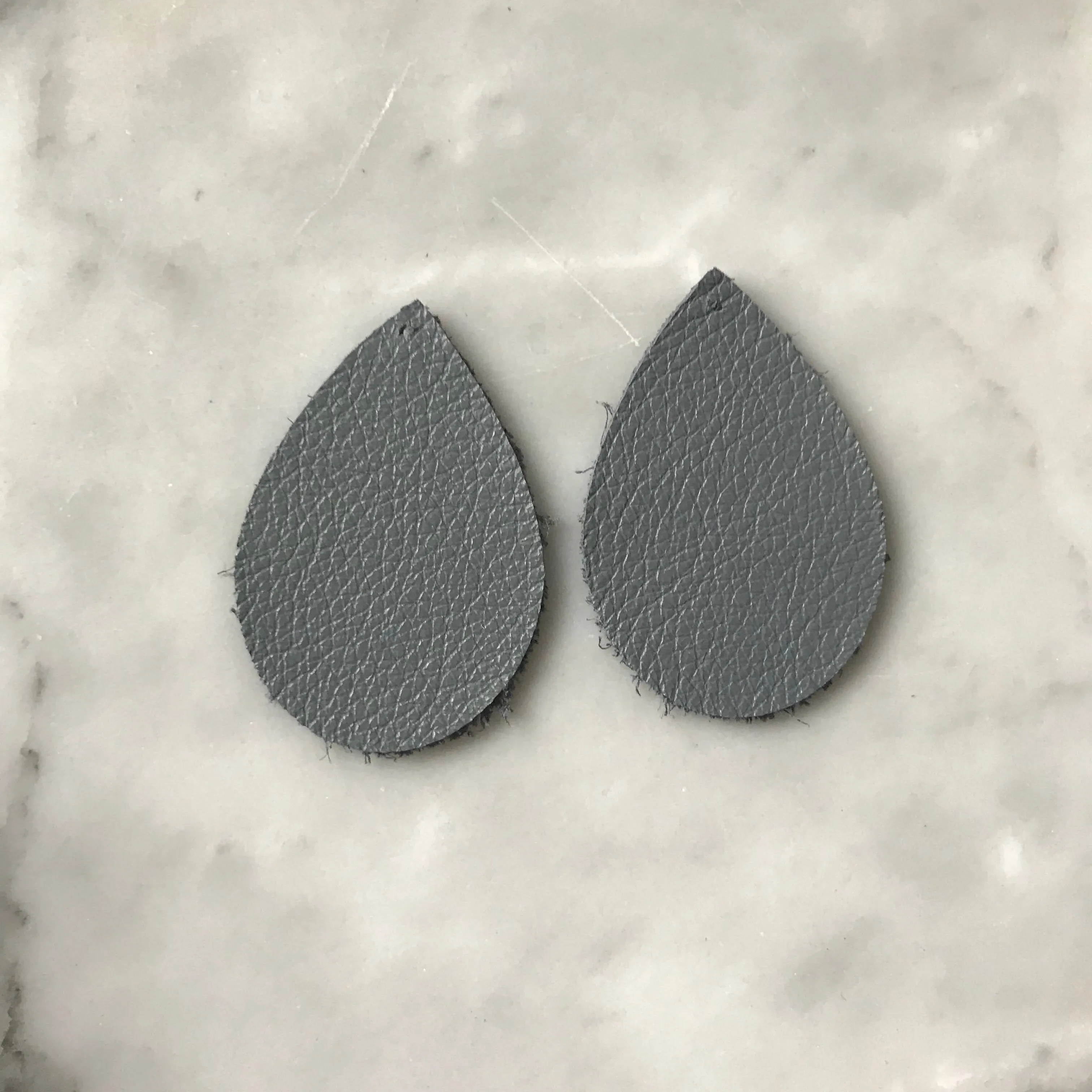 Graceful Deep Gray Leather Earrings
