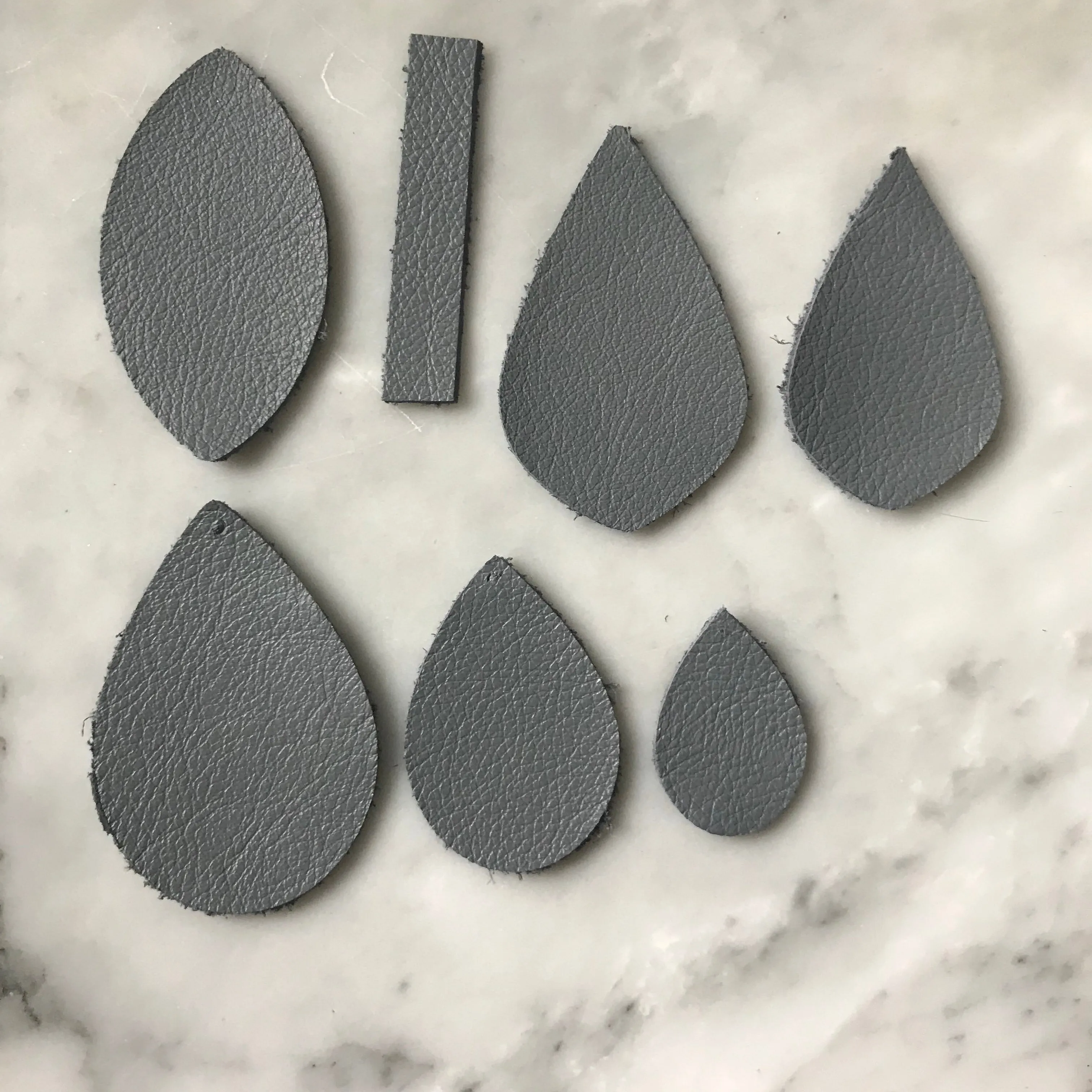 Graceful Deep Gray Leather Earrings