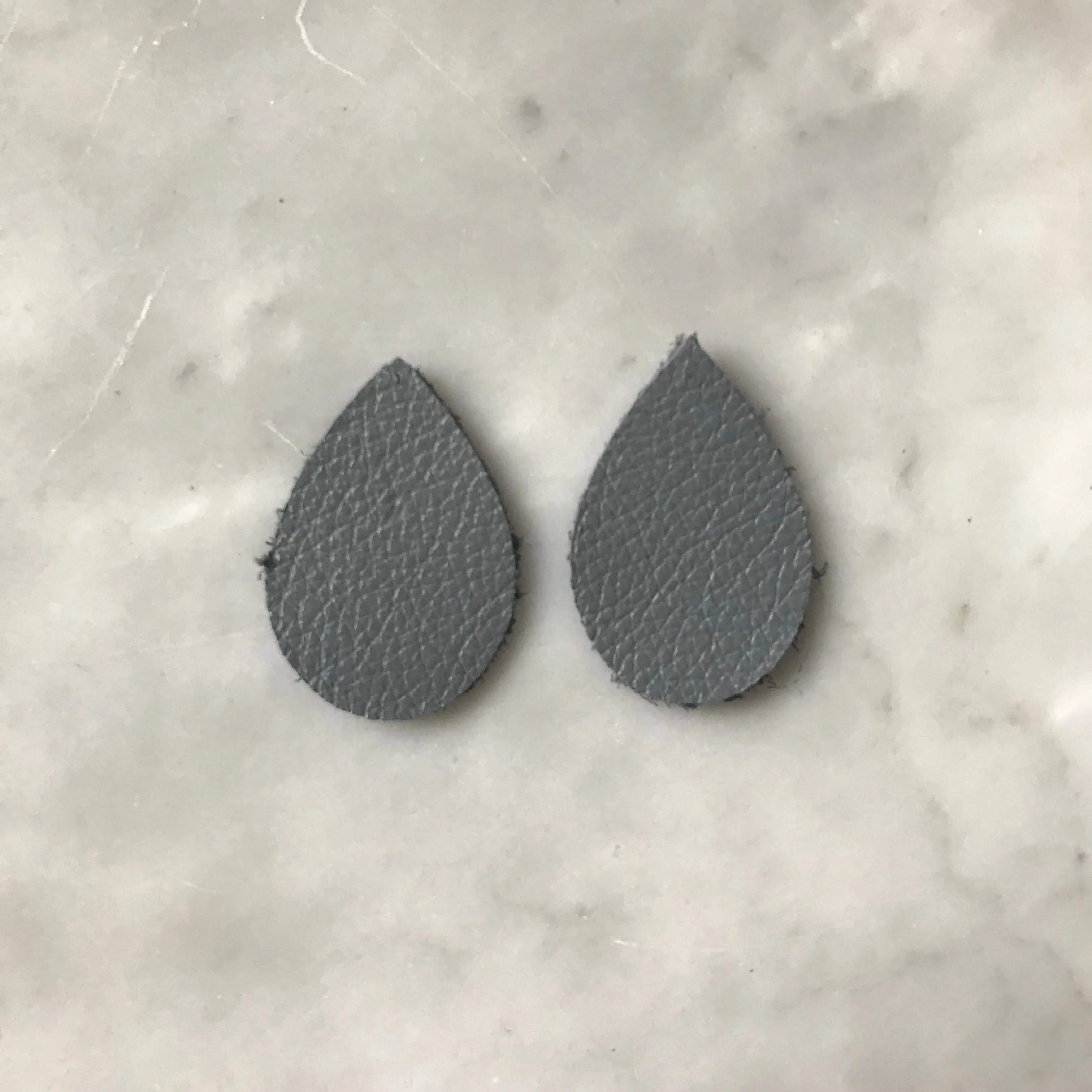 Graceful Deep Gray Leather Earrings
