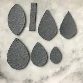 Graceful Deep Gray Leather Earrings