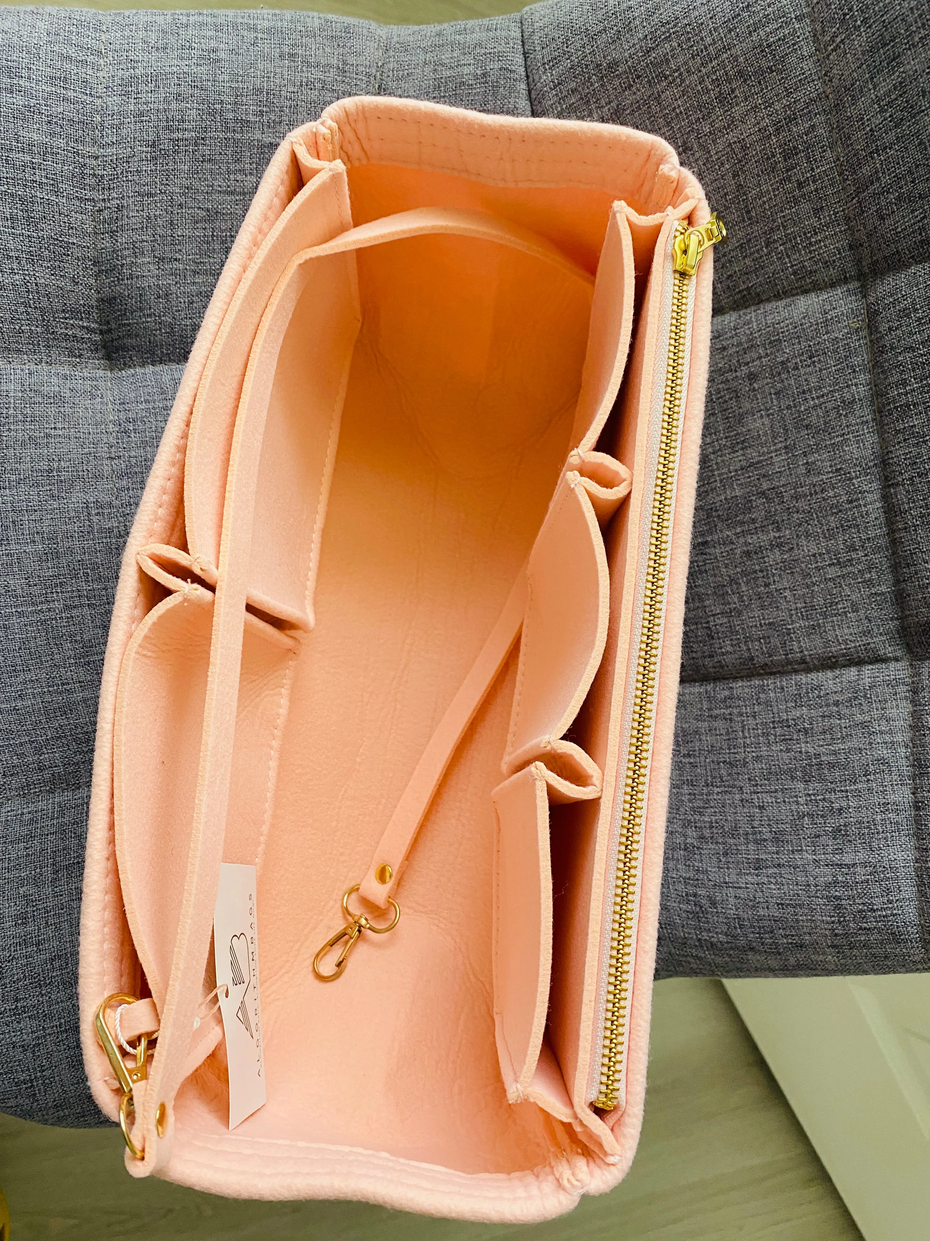 Graceful MM PM LV Purse Organizer Insert, Rose Ballerine, 3mm Felt, Shaper/Liner/Protector, Only @AlgorithmBags® for Louis Vuitton