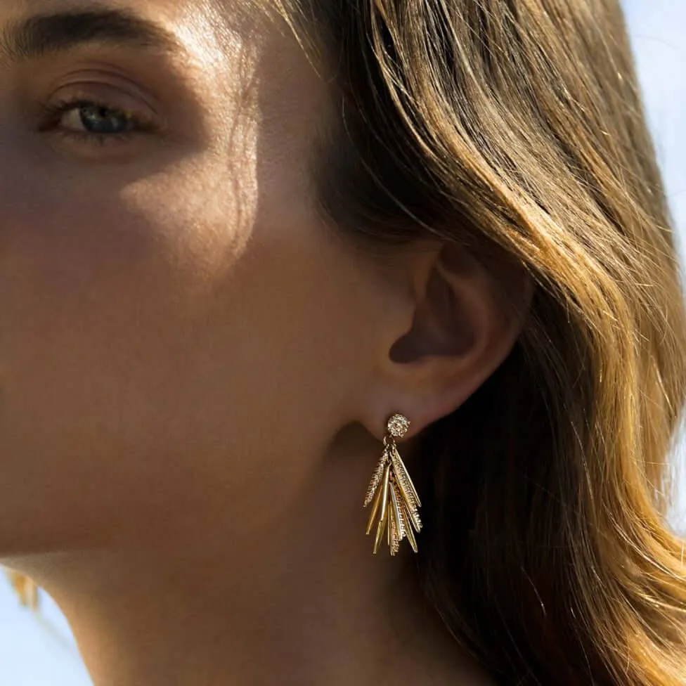 Grass Mini Bunch Drop Earrings