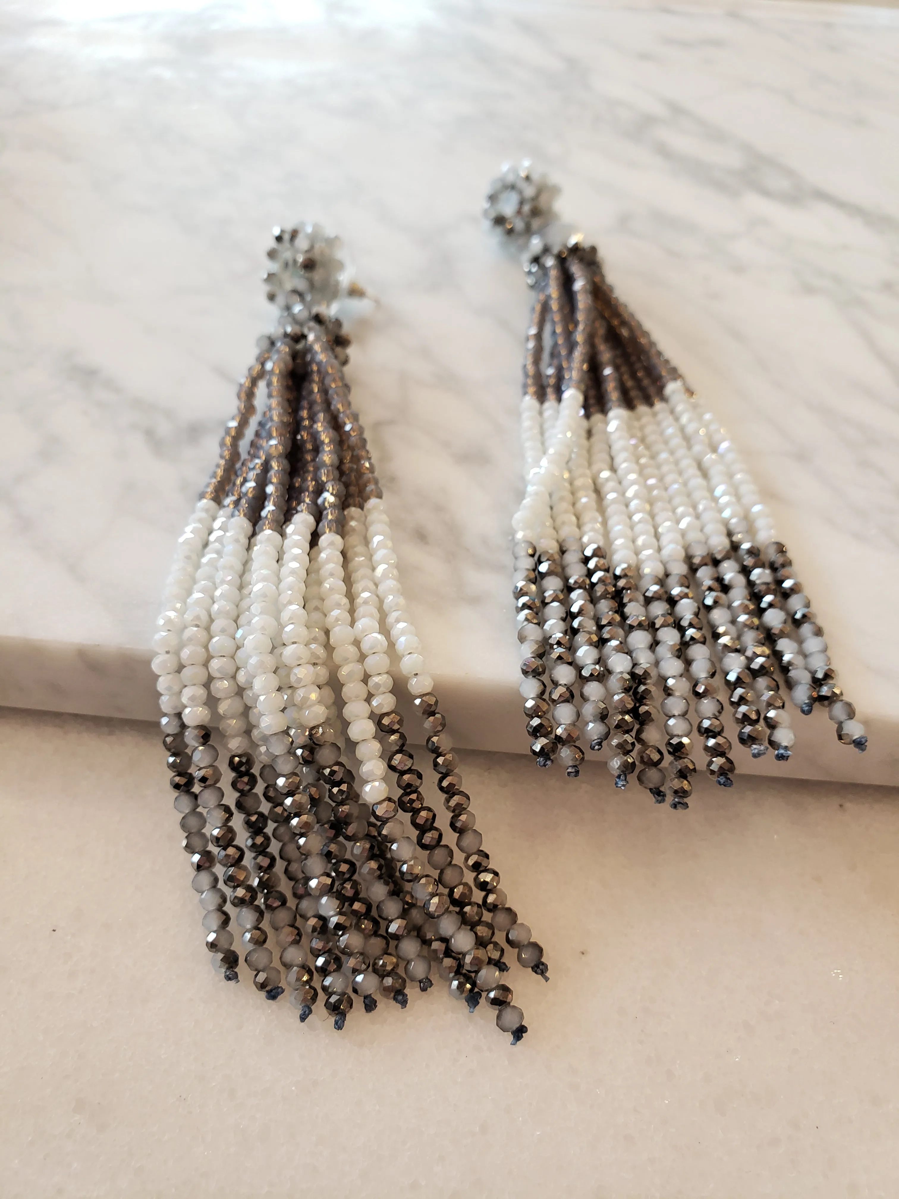 Grey & White Zoe Earrings